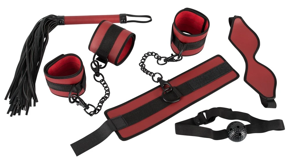Bad Kitty – červeno-čierna bondage sada 5 ks