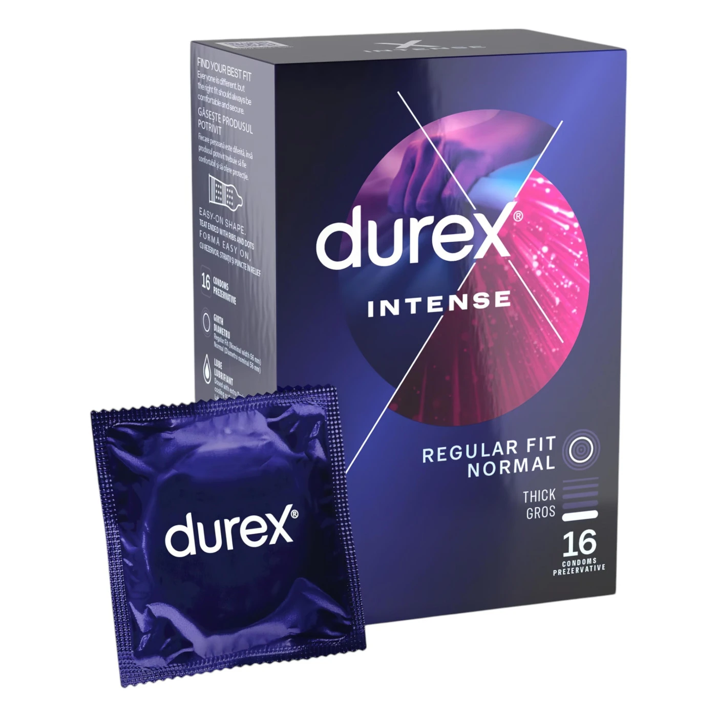 Durex Intense – vrúbkované a bodkované kondómy 16 ks