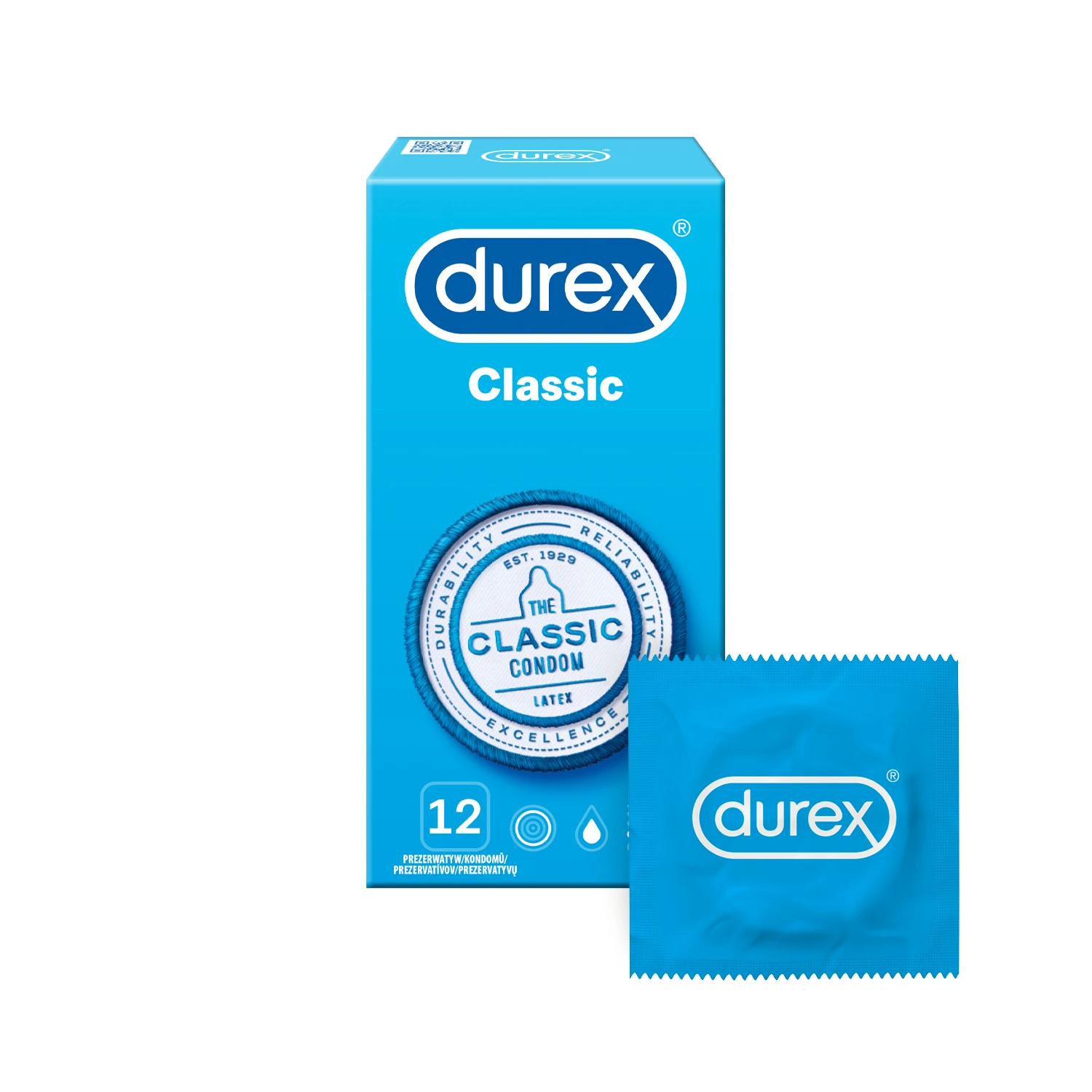 Durex Classic – klasické kondómy 12 ks