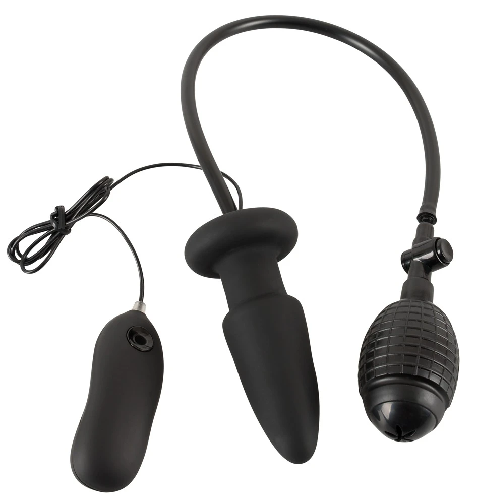 You2Toys nafukovací vibračný análny kolík (čierny) – až do 8,3 cm