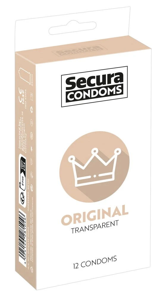 Secura Original – klasické priehľadné kondómy 12 ks
