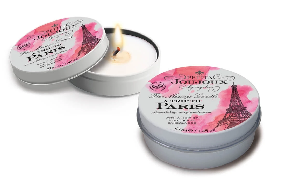 Petits Joujoux Paris – masážna sviečka s vôňou vanilky a santalového dreva 43 ml