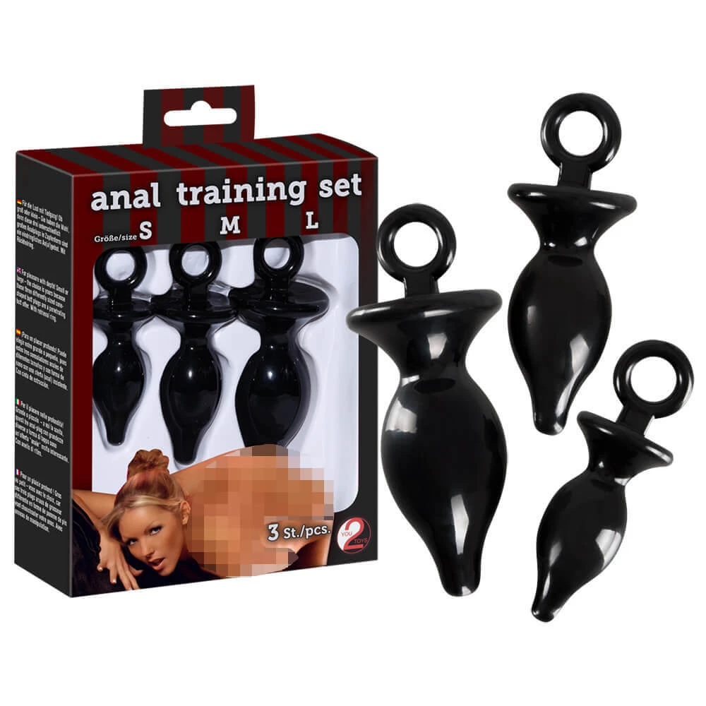 You2Toys Anal Training Set – sada análnych kolíkov 3 ks, čierna