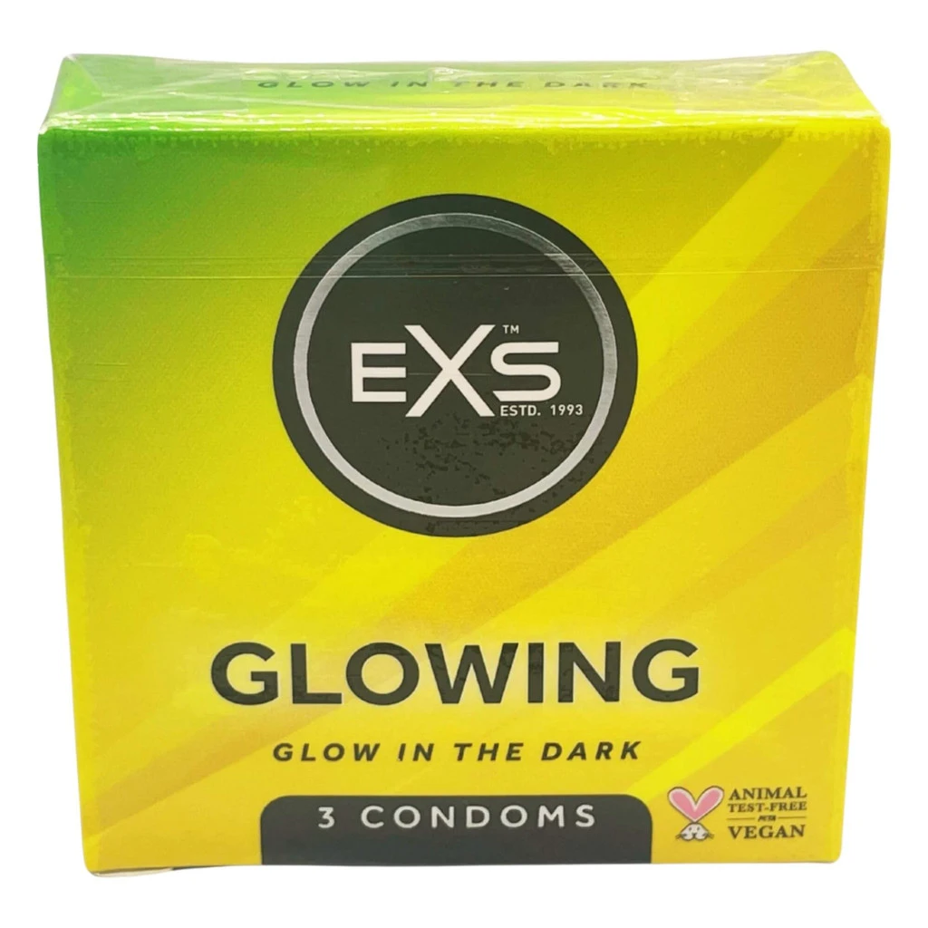 EXS Glow in the Dark – svietiace vegánske kondómy 3 ks