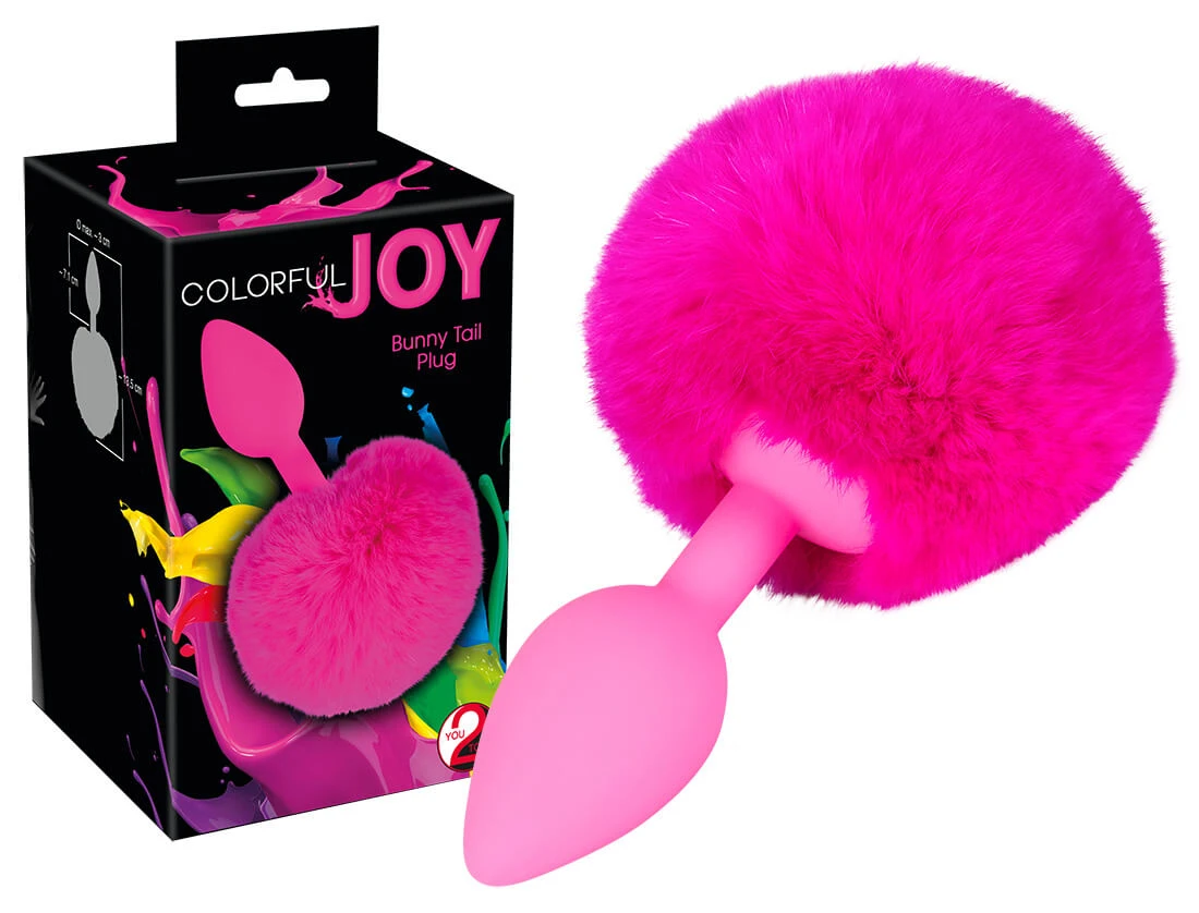 You2Toys Colorful Joy Bunny Tail Plug – análny kolík so zajačím chvostom, ružový