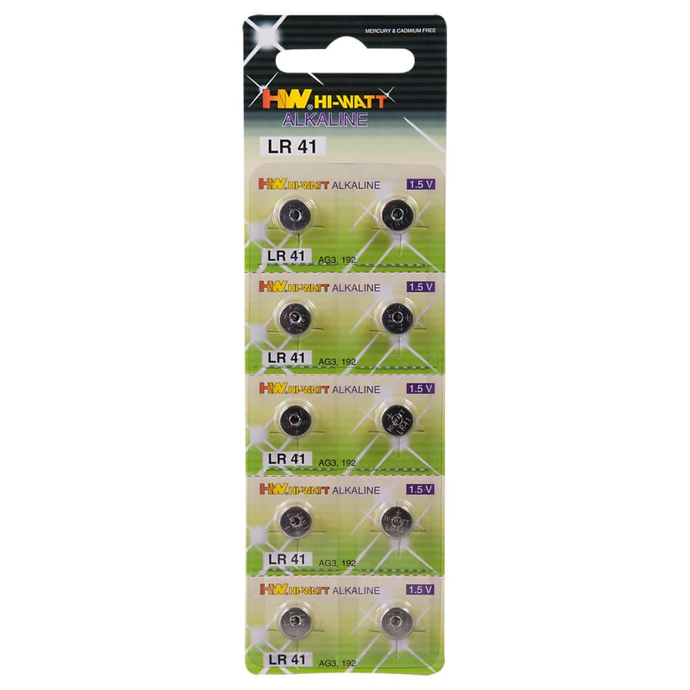 Alkalické gombíkové batérie LR41 1,5 V – 10 ks