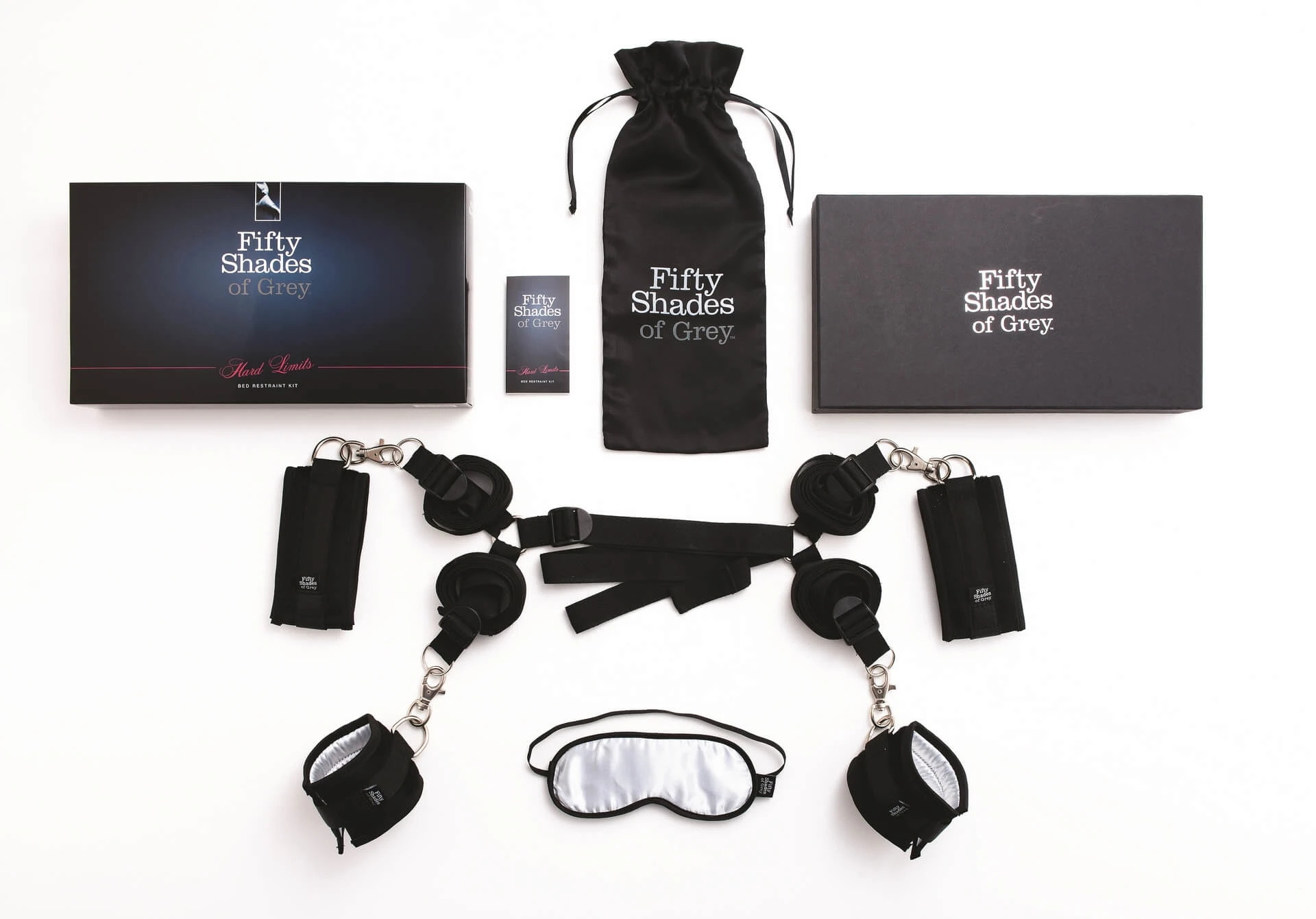 Fifty Shades of Grey Hard Limits – luxusný bondage set na posteľ