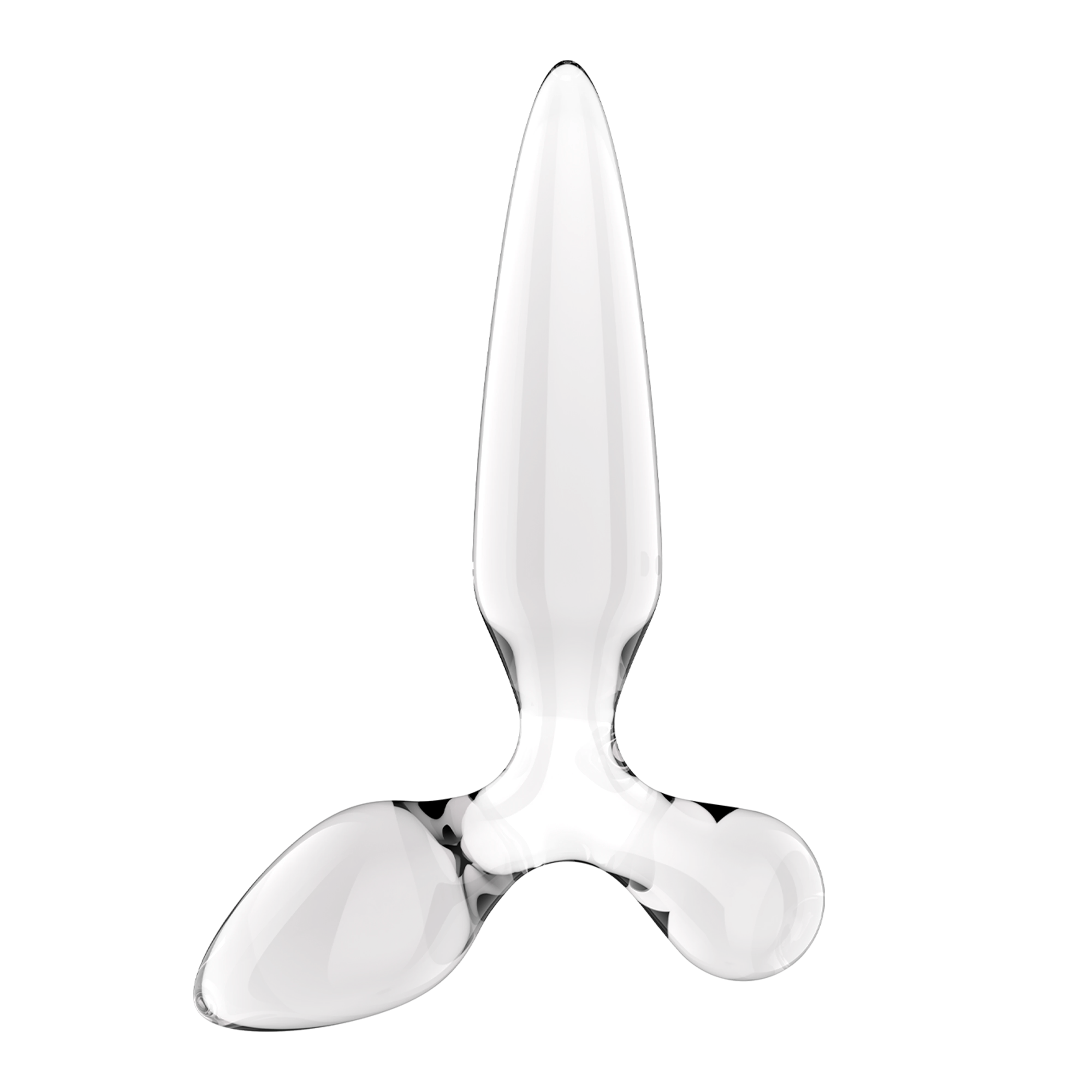 Satisfyer Triple Crystal 2 – sklenené dildo s 3 tvarmi, 22 cm (priesvitné)