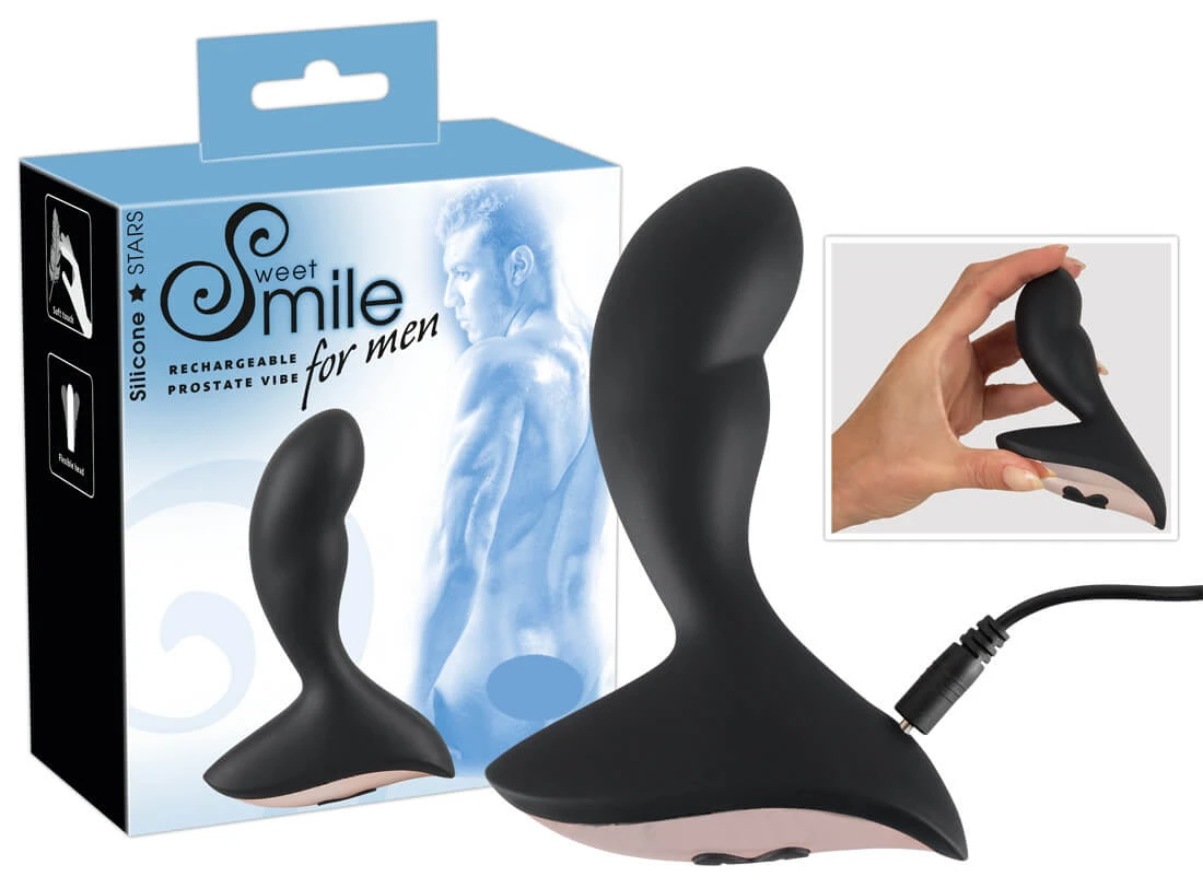 Sweet Smile Prostate Vibe – nabíjací vibrátor na prostatu, čierny