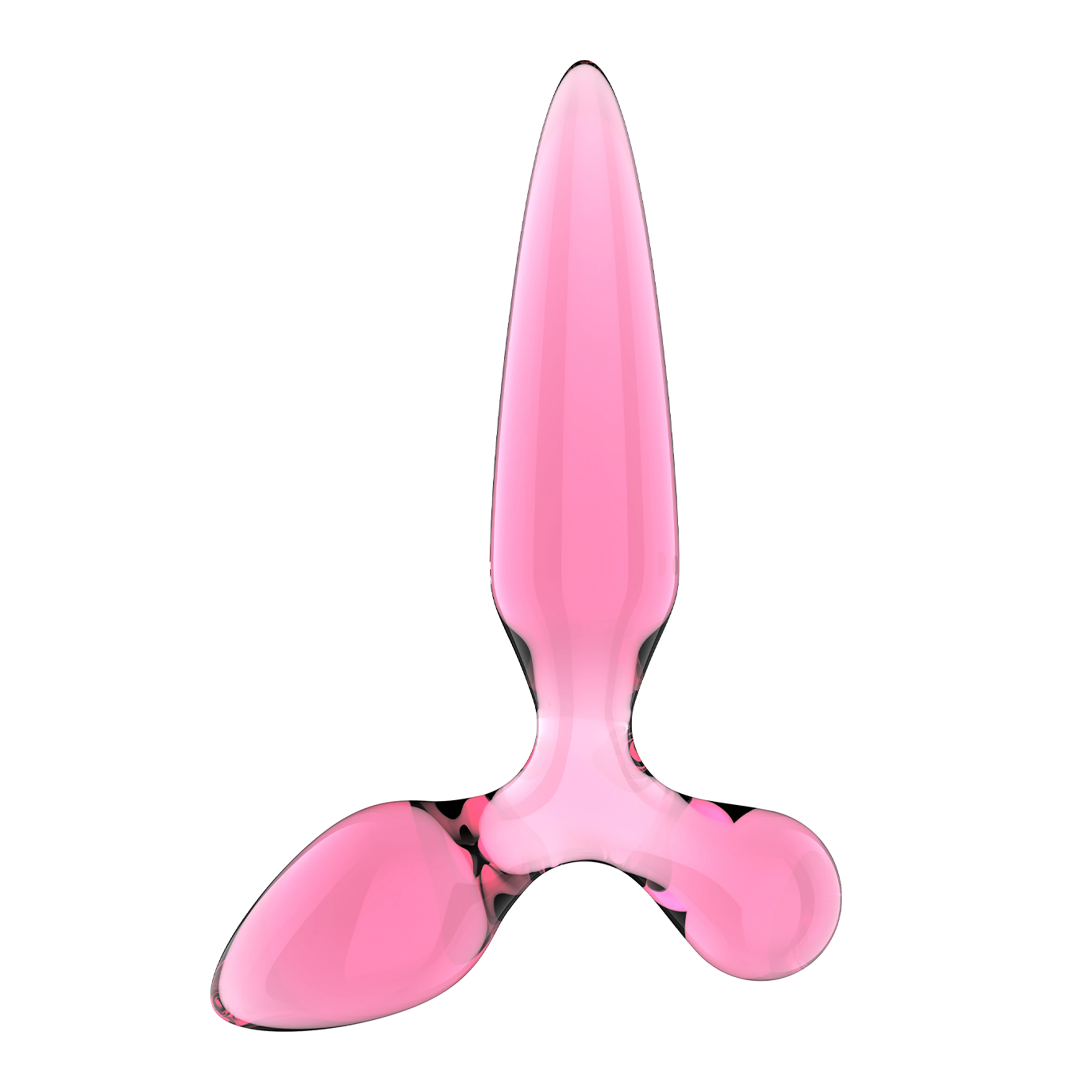 Satisfyer Triple Crystal 2 – sklenené dildo s 3 tvarmi, 22 cm (ružové)