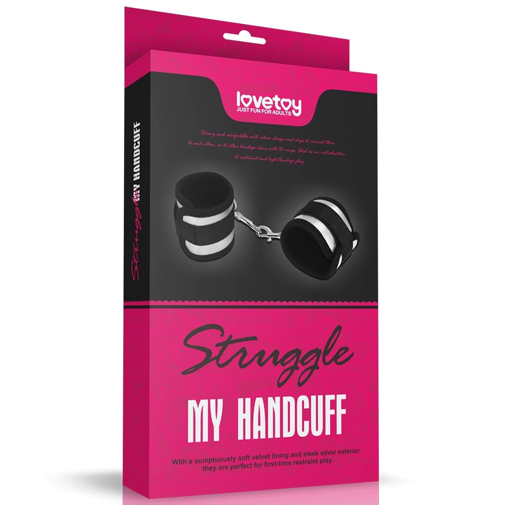 Lovetoy Struggle My Handcuff – mäkké BDSM putá so zamatovou výstelkou