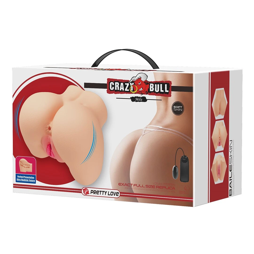 Crazy Bull Mila – realistický masturbátor s dvomi otvormi (vagína/anál) + vibrácie