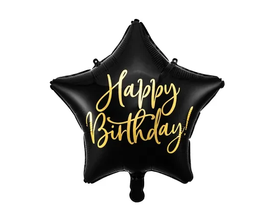 Fóliový balónik - Happy Birthday Zlatá Bez náplne