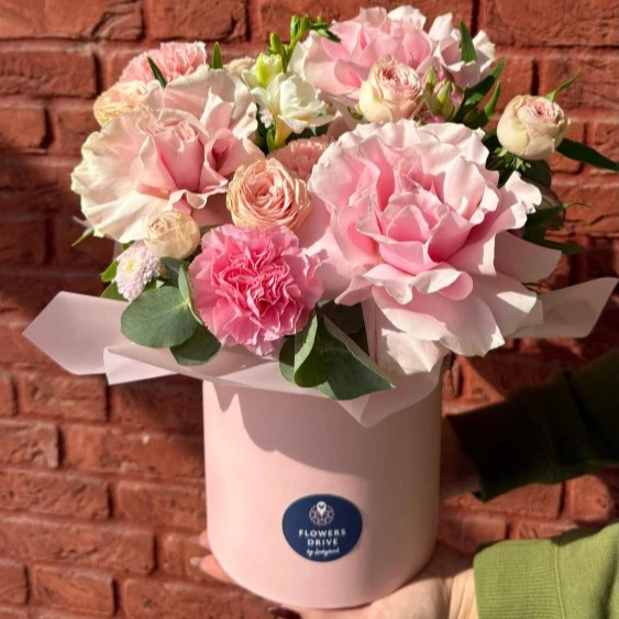 Kvetinový box - výber floristu, pink S